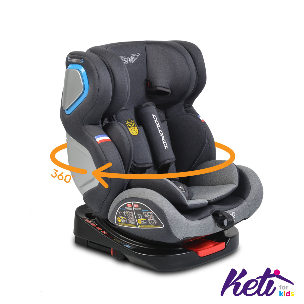 CAN0205Autosedište Colonel light grey 0-36 kg sa Isofix-om CANGAROO Auto sedište COLONEL (SVETLO SIVA) | KETI
