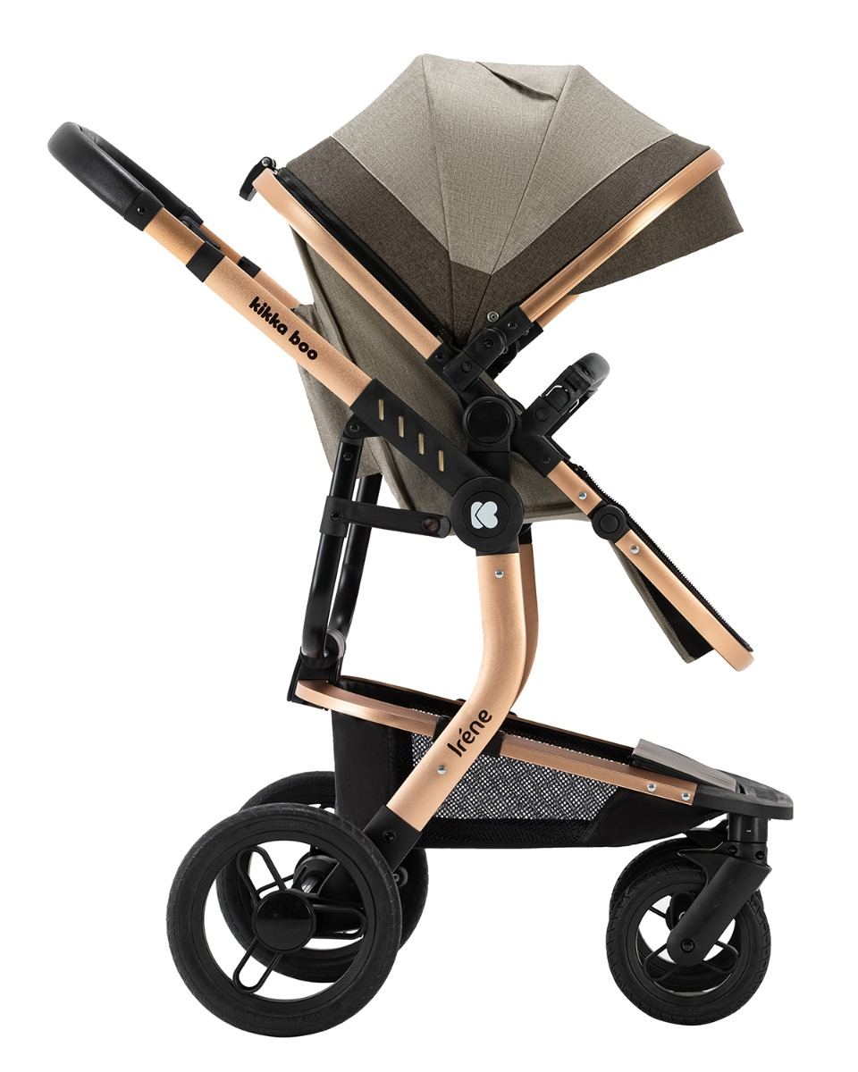 Kolica IRENE beige set 3in1 sa autosedištem i tvrdom korpom3