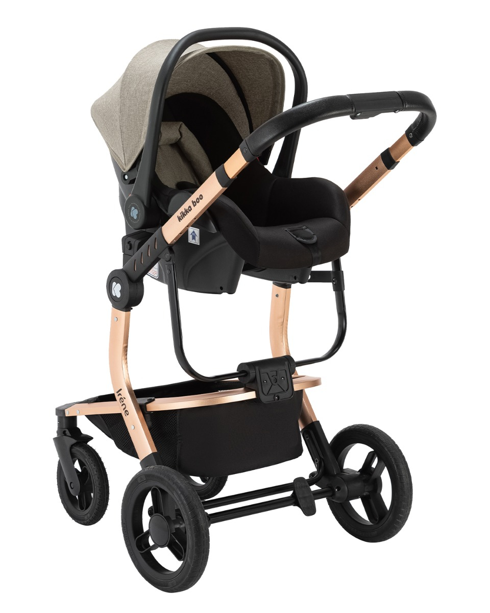 Kolica IRENE beige set 3in1 sa autosedištem i tvrdom korpom6