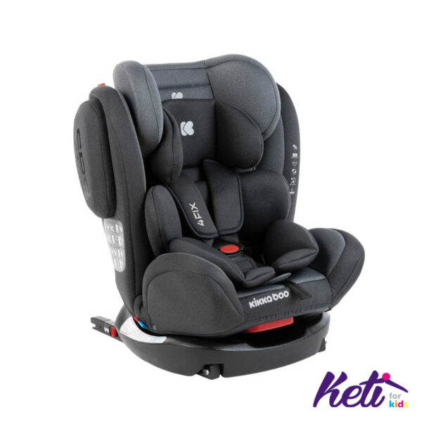 KIKKA BOO Auto sedište 4 FIX DOUBLE ISOFIX (TAMNO SIVA)