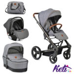 CANGAROO Set 3 u 1 kolica ICON (SIVA)