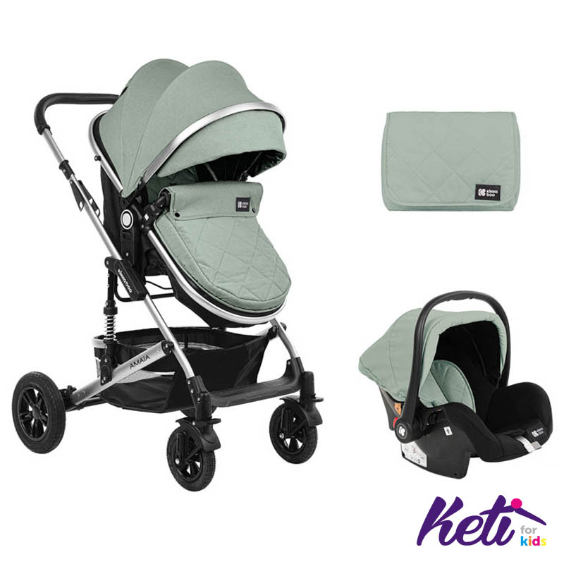 Kolica AMAIA mint set 2in1 sa autosedištem 1 .33 KIKKA BOO Set 2 u 1 kolica AMAIA (MINT) | KETI