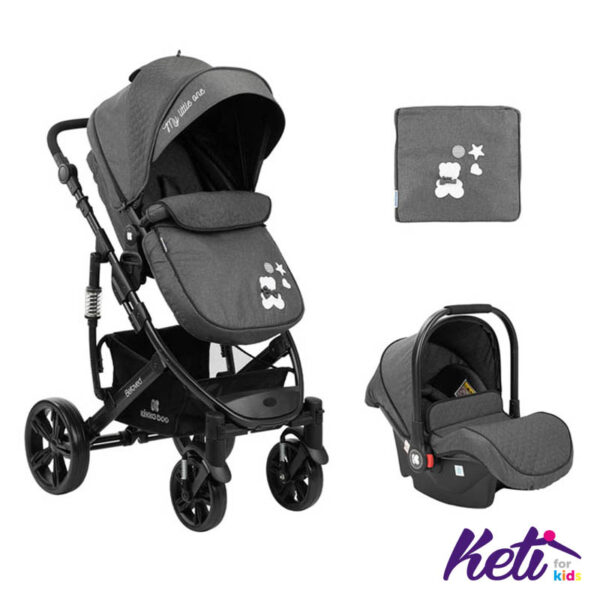 KIKKA BOO Set 2 u 1 kolica BELOVED (TAMNO SIVA)