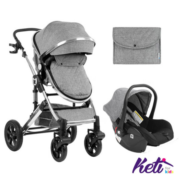 KIKKA BOO Set 2 u 1 kolica DARLING (TAMNO SIVA)