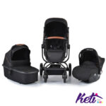 CANGAROO Set 3 u 1 kolica ELLADA (CRNA)