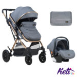 KIKKA BOO Set 2 u 1 kolica KAIA (TAMNO SIVA)