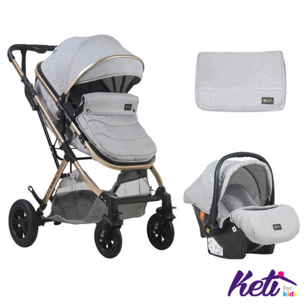 KIKKA BOO Set 2 u 1 kolica KAIA (SVETLO SIVA)