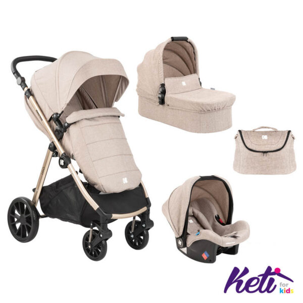 KIKKA BOO Set 3 u 1 kolica UGO (BEŽ)