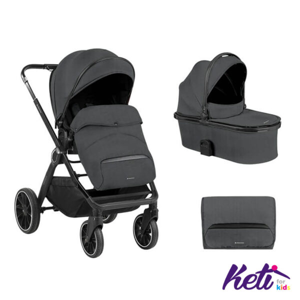 KIKKA BOO Set 2 u 1 kolica TIFFANY (TAMNO SIVA)