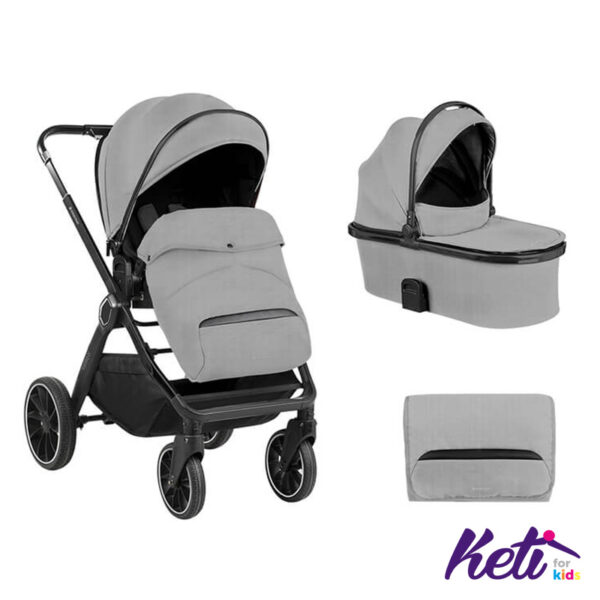 KIKKA BOO Set 2 u 1 kolica TIFFANY (SVETLO SIVA)