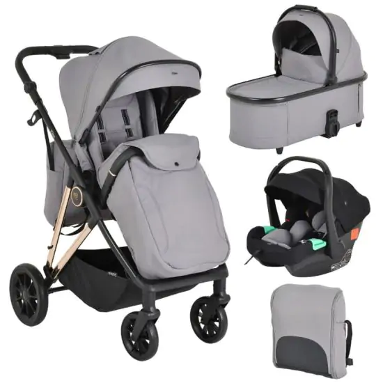 MONI kolica za bebe 3 in 1 MERCI - Stone Grey