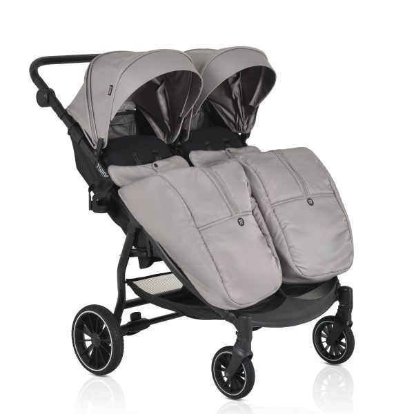 MONI kolica za blizance TWINGO – Silver