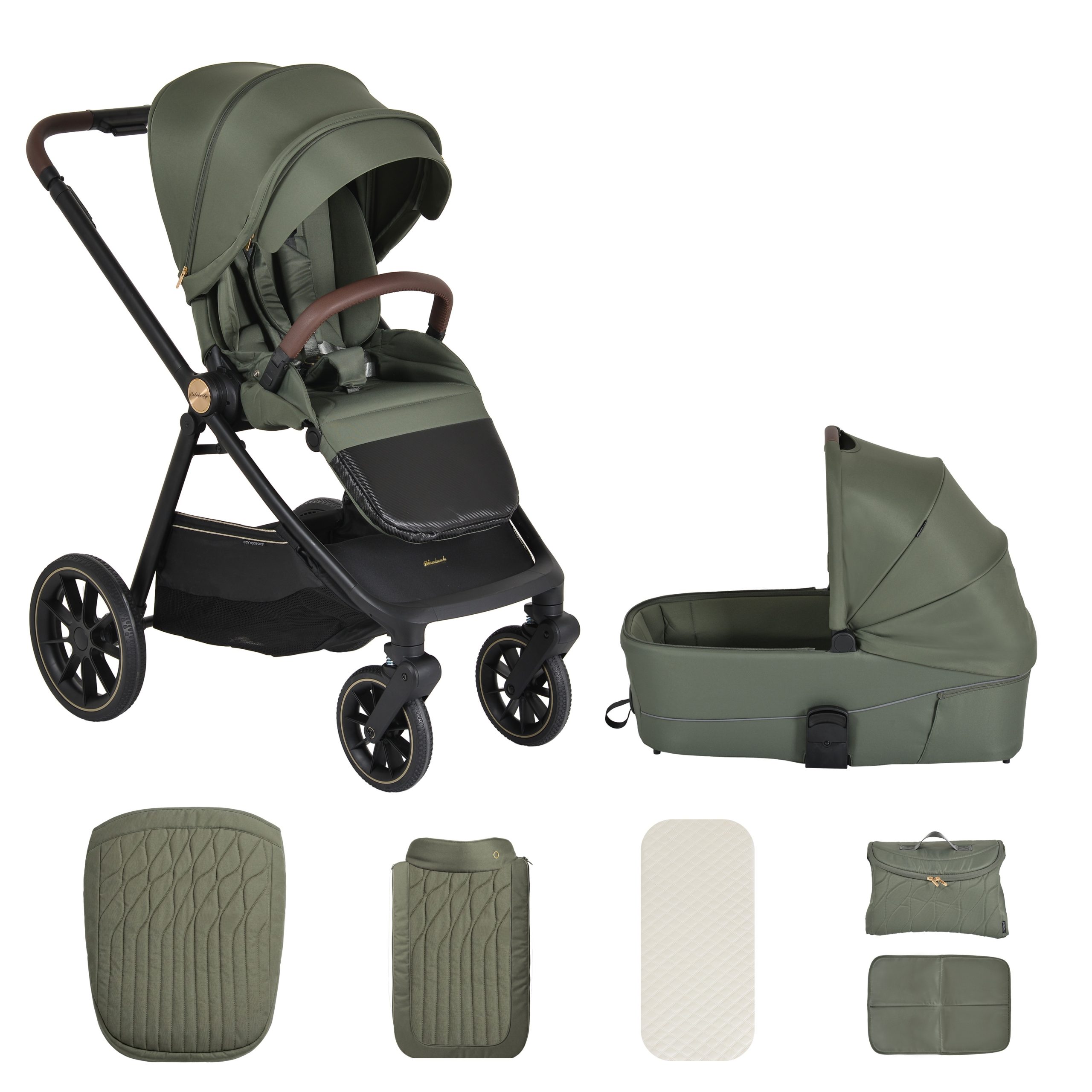 image CANGAROO Kolica za bebe CELEBRITY 3u1 – Deep green | KETI