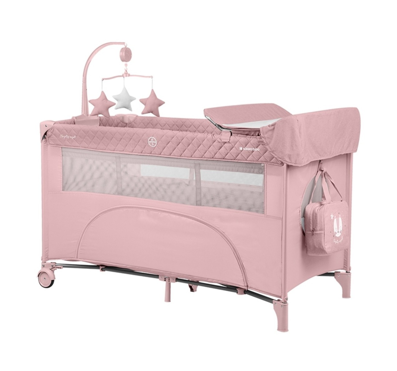 Bez-naziva---2026-01-20T211550.430 KIKKA BOO Prenosivi krevetac NIGHTY NIGHT 2 nivoa (Roze) | KETI