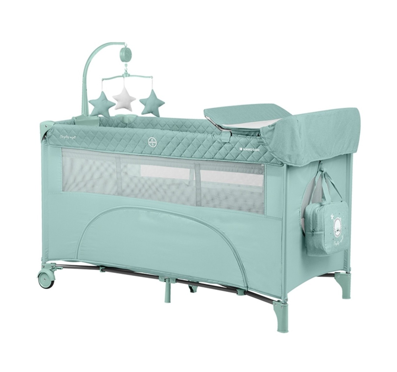 Bez-naziva---2026-01-20T211602.550 KIKKA BOO Prenosivi krevetac NIGHTY NIGHT 2 nivoa (Mint) | KETI