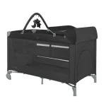 KIKKA BOO Prenosivi krevetac SO GIFTED PLUS PREMIUM 2 nivoa (Crna)