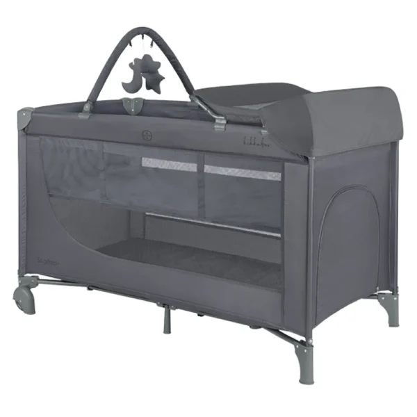 KIKKA BOO Prenosivi krevetac SO GIFTED PLUS PREMIUM 2 nivoa (Siva)