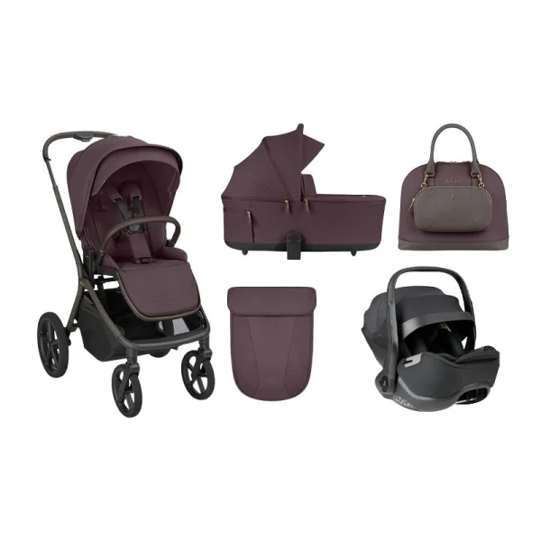 KIKKA BOO Kolica za bebe 3u1 GOYA PLATINUM (Merlot-ljubičasta)